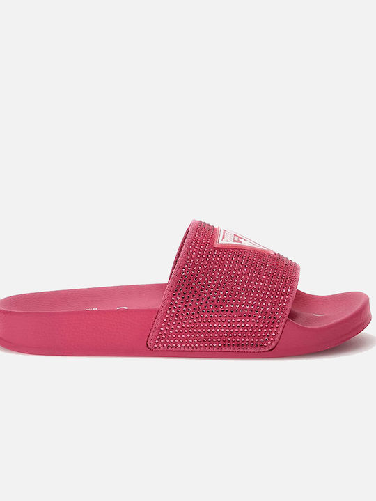 Damen-Flip-Flops - Hausschuhe in Fuchsie Farbe