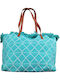 Summertiempo Fabric Beach Bag Turquoise