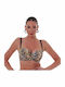 Strapless Bikini Top E Cup Animal Print Μπεζ