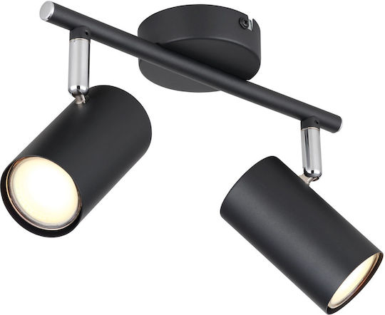 Globo Lighting Διπλό Σποτ σε Μαύρο Χρώμα