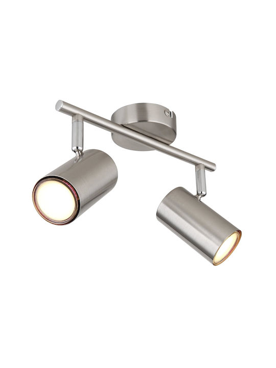 Globo Lighting Double Spot in Silver Color