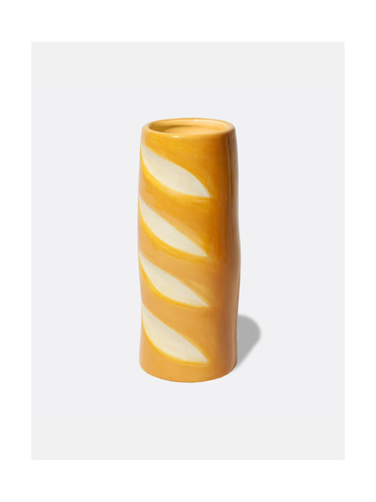 DOIY Διακοσμητικό Βάζο Keramik Gelb 9.5x9.5x19cm 1Stück