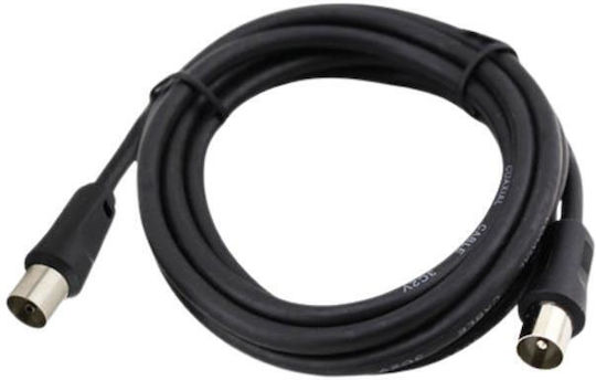 GSC Game World Καλώδιο Κεραίας Coax male - Coax female Μαύρο 1.5m 1τμχ