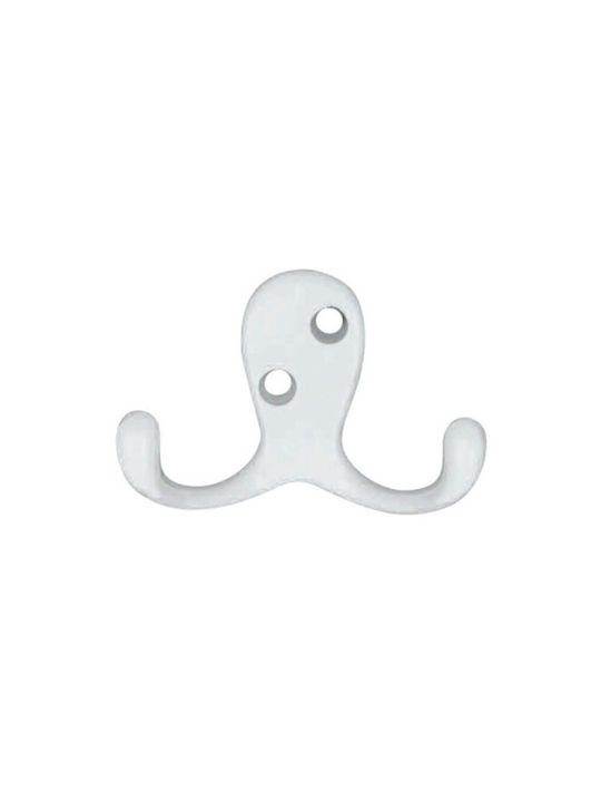 Import Hellas Wall Hanger 9811 Metal 2 Hooks White