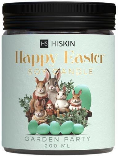 HiSkin Lumânare Soia Happy Easter Garden Party Borcan Verde