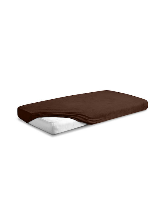 Matex Чаршаф Единично с Ластик 100x200см. Кафяв