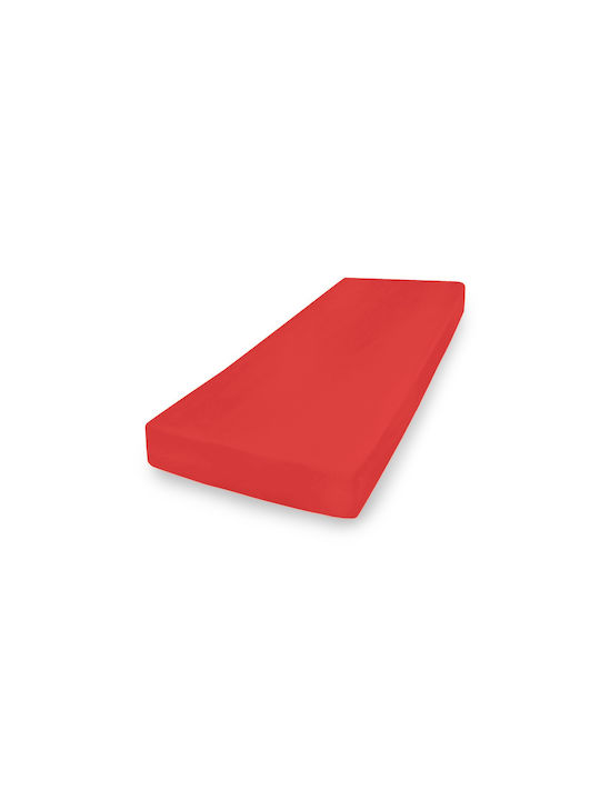 Matex Чаршаф Единично с Ластик 100x200см. Red_14