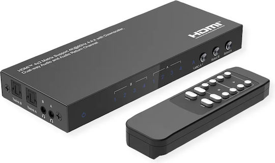 Matrice HDMI Value 4x2 4k60Hz cu Telecomandă