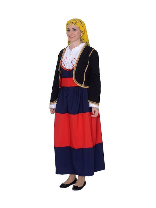 Costum Tradițional Copii Μανιάτισσα cu colier cu 3 rânduri cu 45 monede