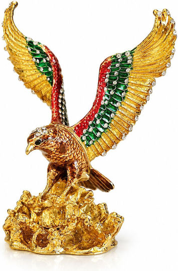 Decorative Multicolored Eagle Enamel Box with Rhinestones 12x7x15cm