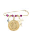 Senza Child Safety Pin made of Gold Plated Silver with Cross for Girl