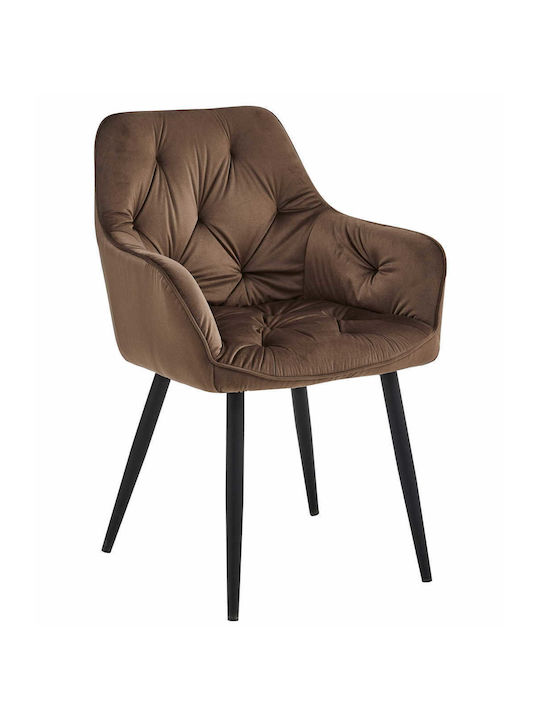 Jork Καρέκλα Κουζίνας Βελούδινη Brown Velvet 60...