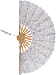 Silk Fashion Handmade White Fan 27cm