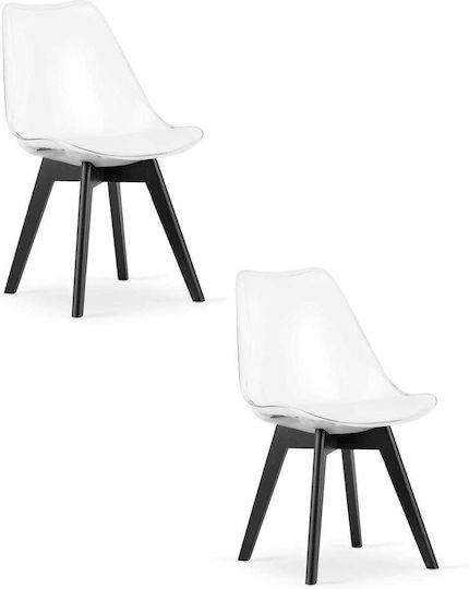 Столове За кухня Mark 61x40x50бр 2бр Transparent - Black