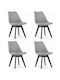 Mark Dining Room Polypropylene Chair Gray 60x50x50cm 4pcs