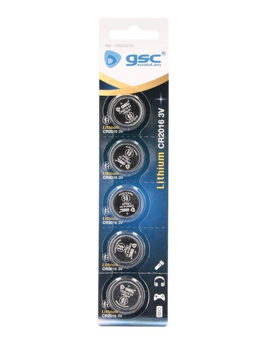 GSC Game World Батерии Литий За часовници CR2016 3V 5бр