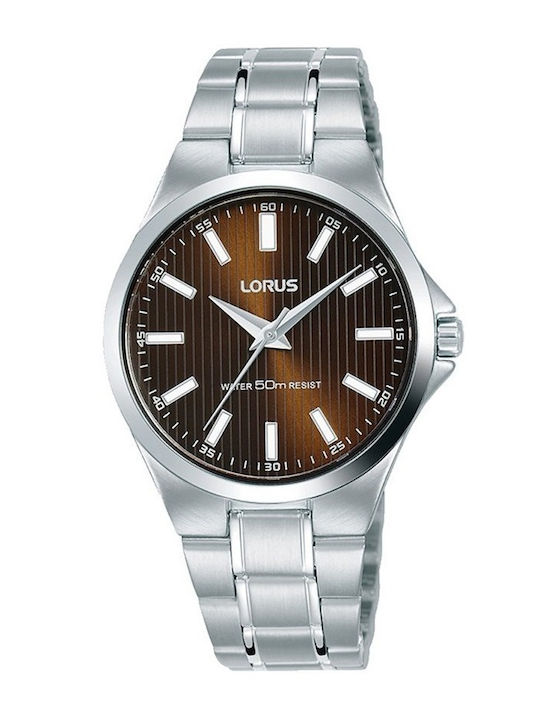 Lorus Classic Γυναικείο Ρολόι Μπαταρίας με Ασημί Μεταλλικό Μπρασελέ