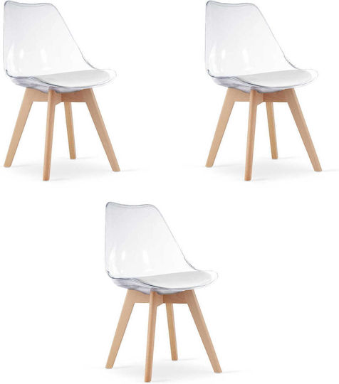 Столове За кухня Mark 60x50x50бр 3бр Прозрачен