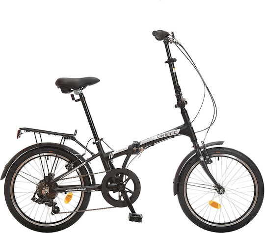 Orient Easy 20" 2025 Μαύρο Σπαστό Ποδήλατο Πόλης με 6 Ταχύτητες