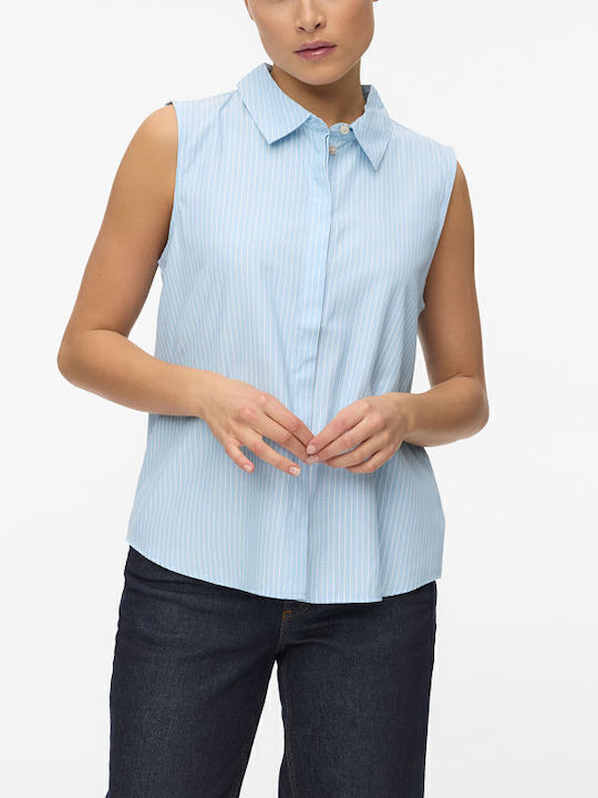 Vero Moda Nora Без ръкави Женска Риза Blue Light