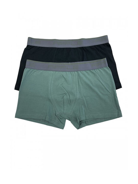 Apple Boxer Ανδρικά Μποξεράκια Μαύρο-Χακί 2Pack