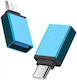 Data Converter USB-C male to USB-C male Blue 1pcs