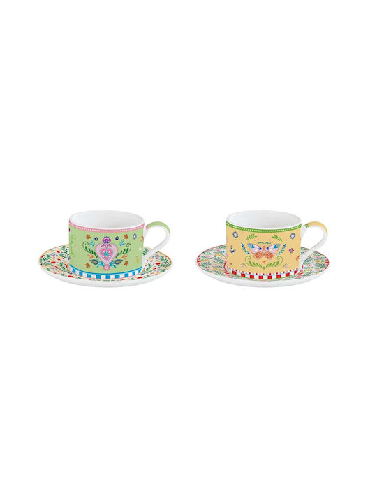 Spring Set Căni Ceai Din porțelan Multicolore 240ml 2buc