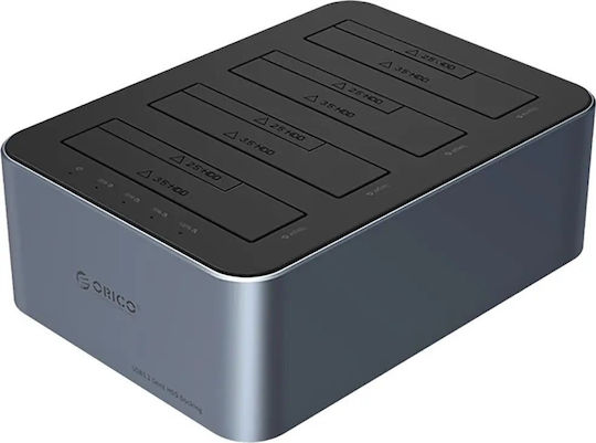 Orico Dockingstation für 4 Festplatten SATA 2.5" / 3.5" mit USB-C / USB 3.2 Verbindung (ORICO-6646C3-C-EU-GY-BP-HU)