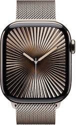 Apple Watch Series 10 Cellular 42mm Gold Titanium with Milanese Loop Gold