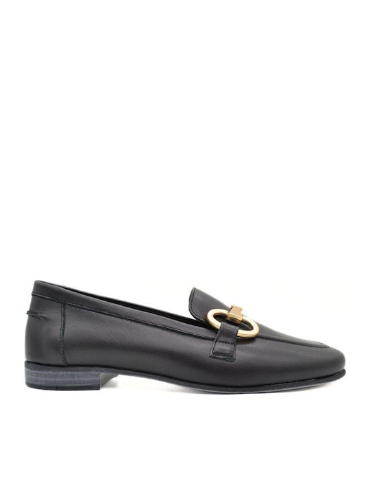 Δερμάτινα Γυναικεία Loafers σε Μαύρο Χρώμα