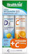 Health Aid Vitamin D3 Βιταμίνη για Ενίσχυση του Ανοσοποιητικού & την Υγεία των Οστών 2000iu 1000mg Πορτοκάλι 2 x 20 ταμπλέτες