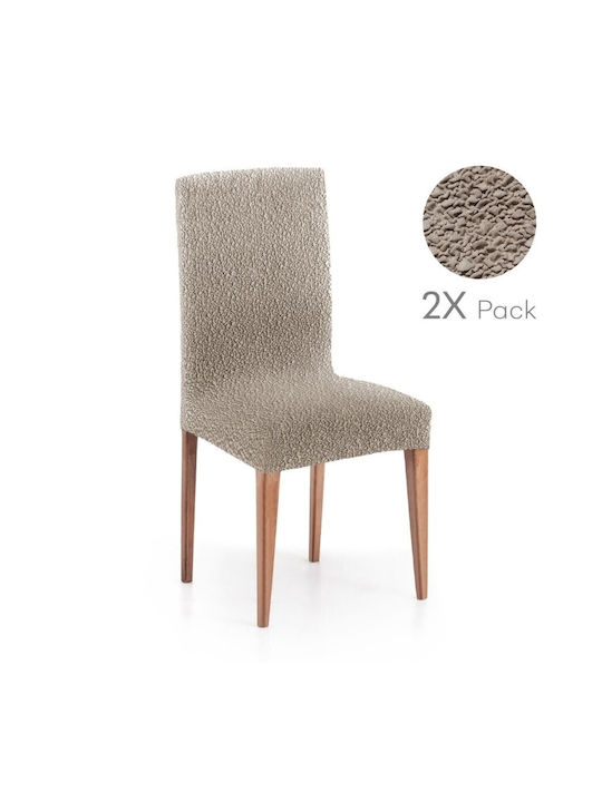 Eysa Roc Elastische Abdeckung für Stuhl C/11 Dark Beige 50εκ. 2Stück SC291711