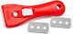 Svim Plastic Ceramic Hob Scraper & 2 Blades Red