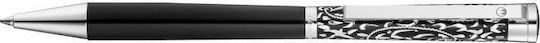 Waldmann Xetra Vienna Ballpoint Pen Silver 925 Engraved & Black Lacquer