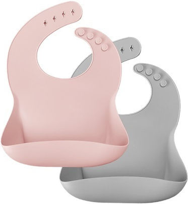 Minikoioi Waterproof Лигавник Силикон Pink, Grey 2бр