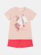 Dreams by Joyce Kids Summer Nightwear Salmon Unicorn