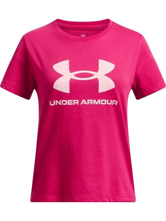 Under Armour Παιδικό T-shirt Μπορντό Big Logo Ss