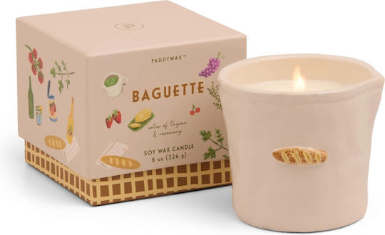 Rosemary Thyme Vegetable Candle 226g Ceramic Jar Bistro French Baguette Paddywax