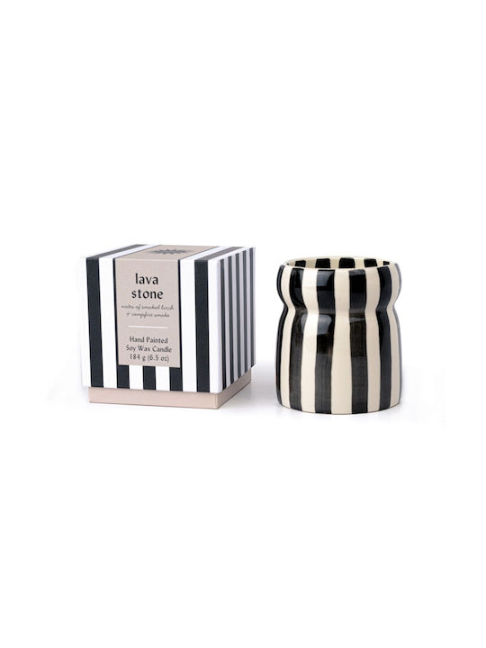 Вегетариански восък от лава камък 184g Черно райе керамичен буркан Cabana Paddywax