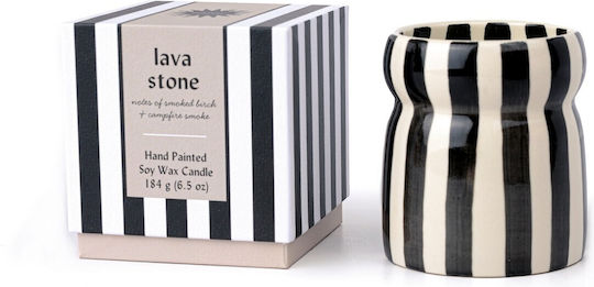 Вегетариански восък от лава камък 184g Черно райе керамичен буркан Cabana Paddywax
