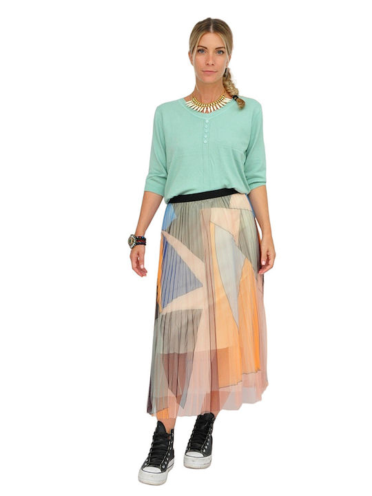 High-waisted Midi Skirt colorful