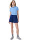 Damen Polo Bluse Kurzarm Blau