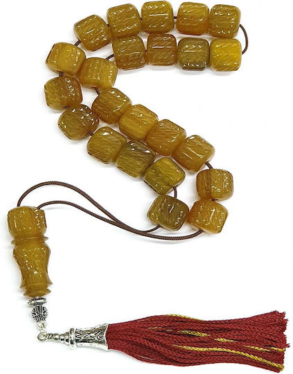 Roloi Komboloi Graven Mastic Worry Beads Yellow 36cm