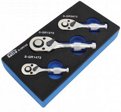 Palm Ratchets 1/4" 3/8" 1/2" Mini Set 3 Pcs