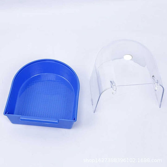 Large Bird Bath with Top Hole & Plastic Clips – M13xW13xH13.5cm Blue