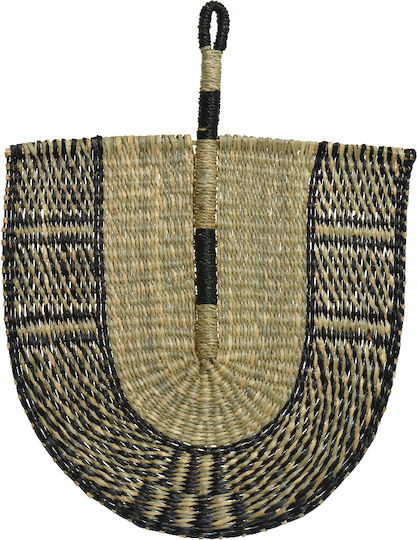 Kaemingk Handmade Wall Decor Fan Black Made of Fabric