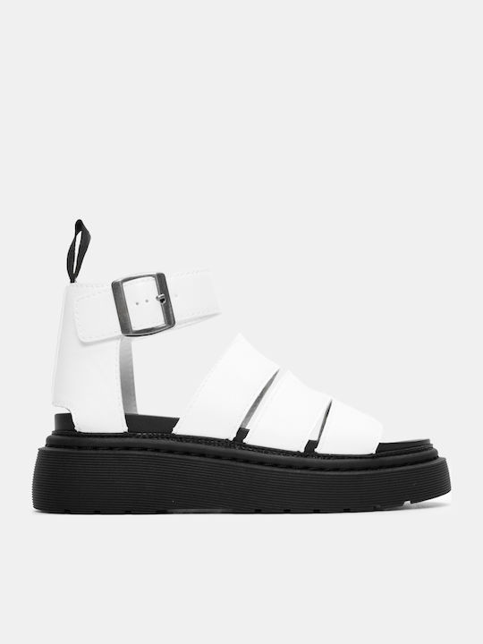Women's Flat Sandals Flatforms in White Color