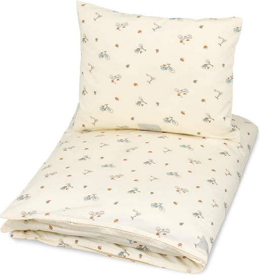 Cam Cam Copenhagen Set Baby Duvet Cover with Pillowcase Bicycles Beige