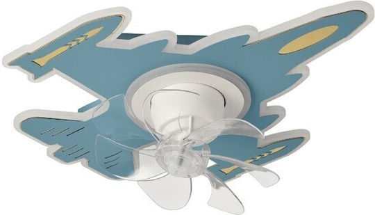 Eurolamp Πλαφονιέρα 50cm με Φως Διάφανη / Μπλε