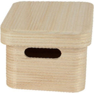 Kaemingk Hölzernes Aufbewahrungsbox mit Deckel 18x15x11.5cm 1Stück